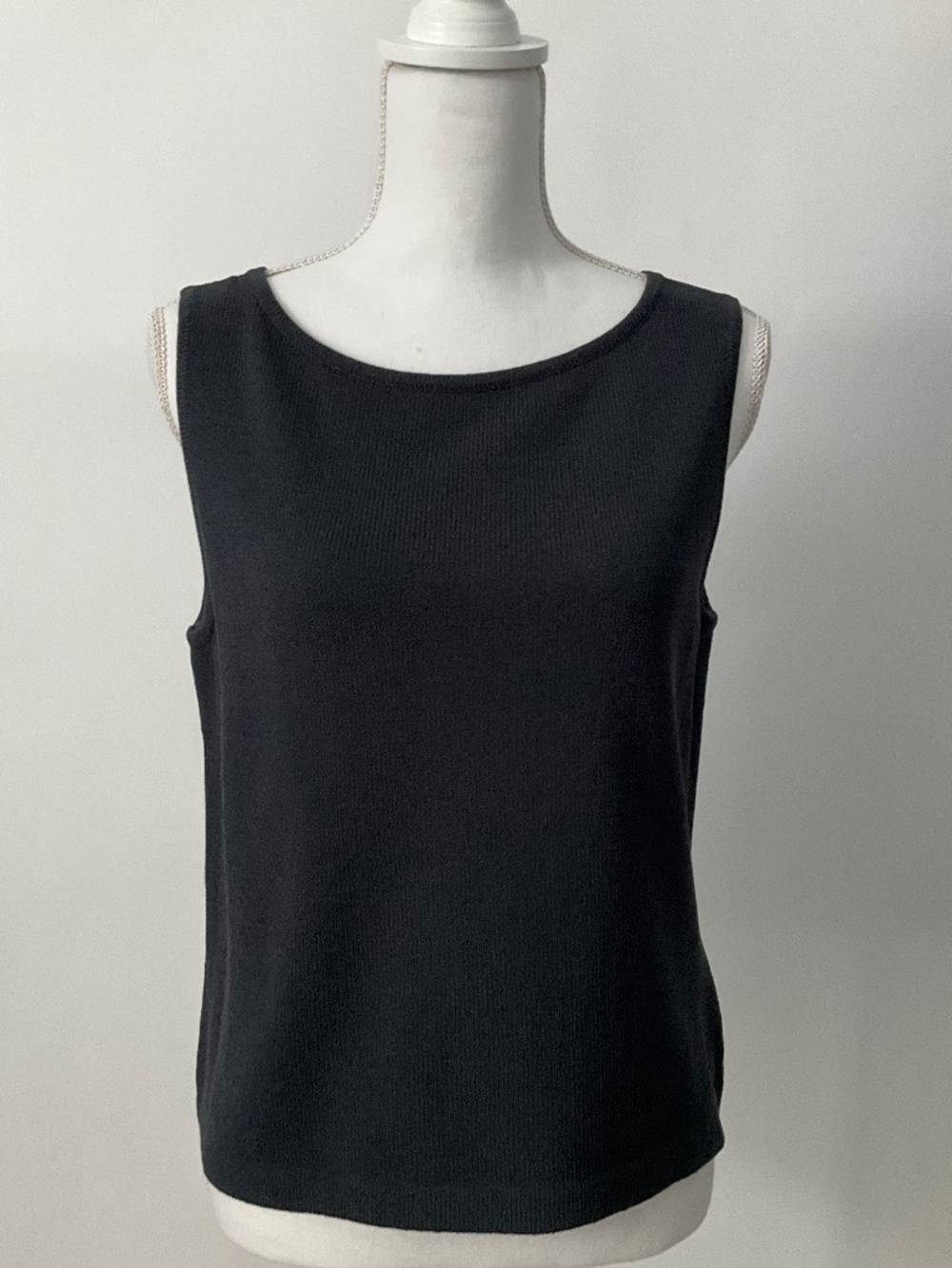 St. John Grey Santana Knit Tank Shell Top Luxury Designer Size M